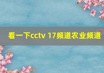 看一下cctv 17频道农业频道